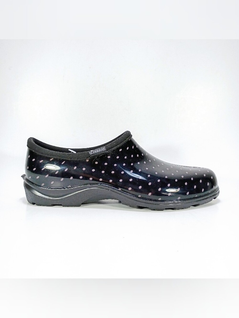 Sloggers Womens 10 Black With Polka Dots Waterproof Garden Rain Shoes